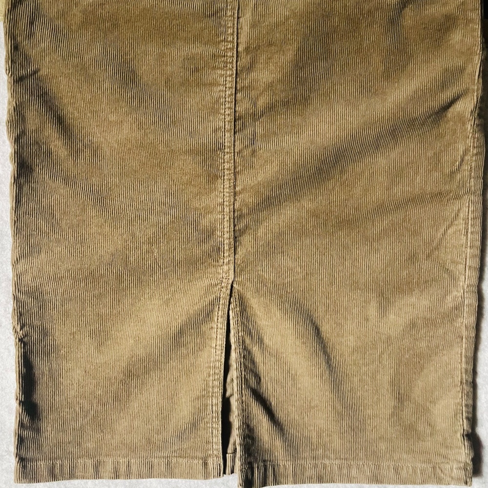Muji XS Tan Corduroy Midi Pencil Skirt - Picture 7 of 9